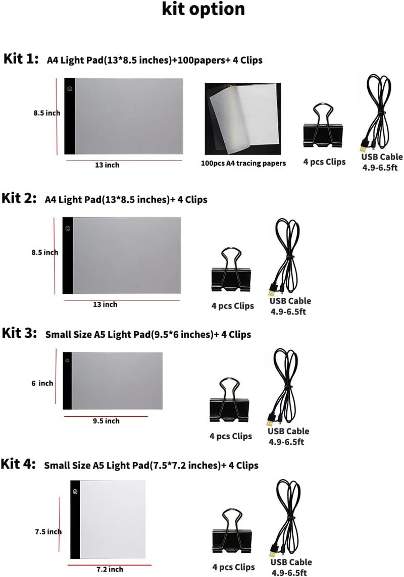 321Wasay A4 Ultra-Thin Portable LED Tracing Light Box Dimmable Tracer Pad Board Adjustable Brightness for Artists Drawing Sketching Trace Animation Artcraft 5d Diamond Painting - Image 5